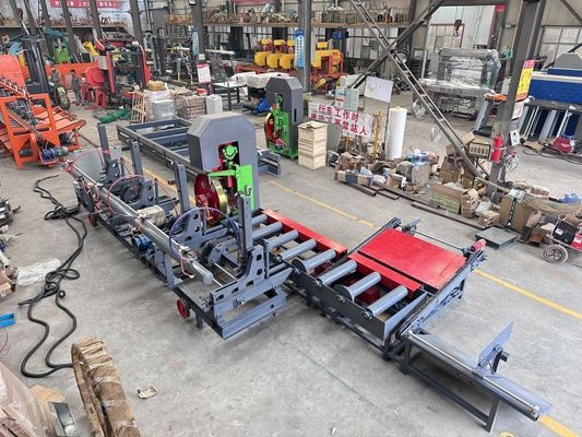 Vertical Band Saw Wood Cutting Machine MJ3210 Log Sawmill with Automatic Carriage 1060mm Wheel 30KW Motor