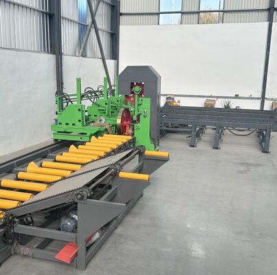 Electric Vertical Band Sawmill Wood Cutting Machine MJ3310 Hydraulic Log Turner 1060mm Wheel Automatic Carriage