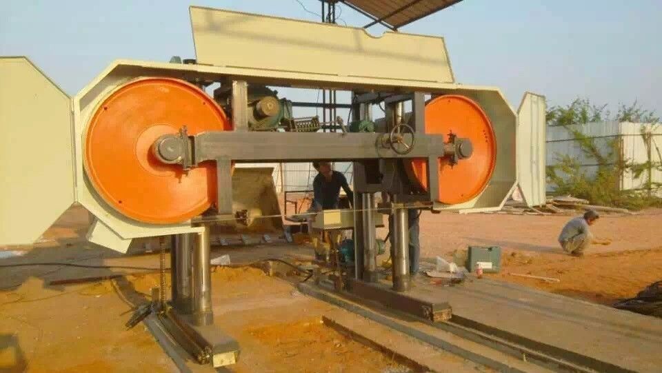 Wide band saw, Log cutting saw mills machine, Horizontal wood band saw