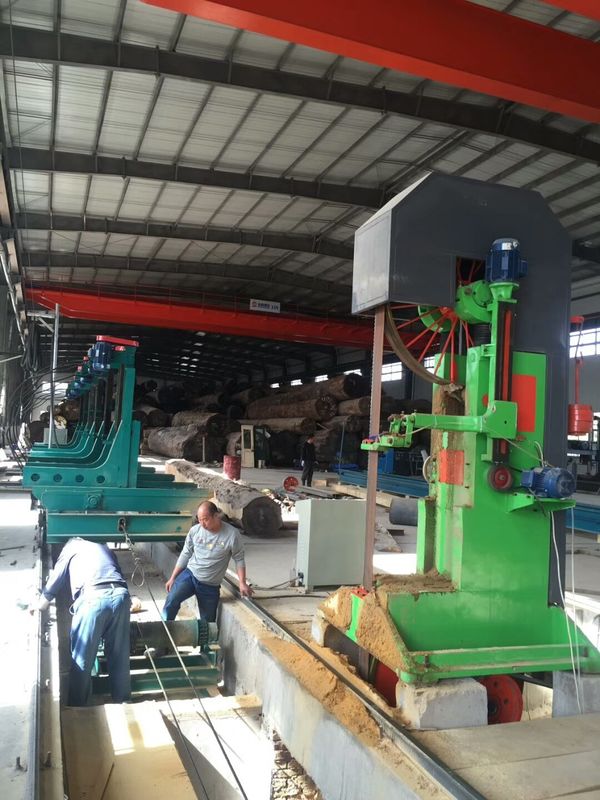 Log carriage matched vertical band saw sawmill for wood cutting